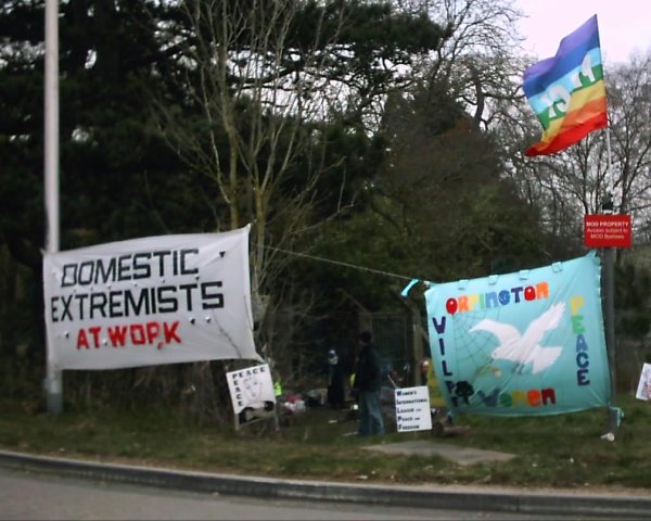'Domestic Extremists at Work' banner